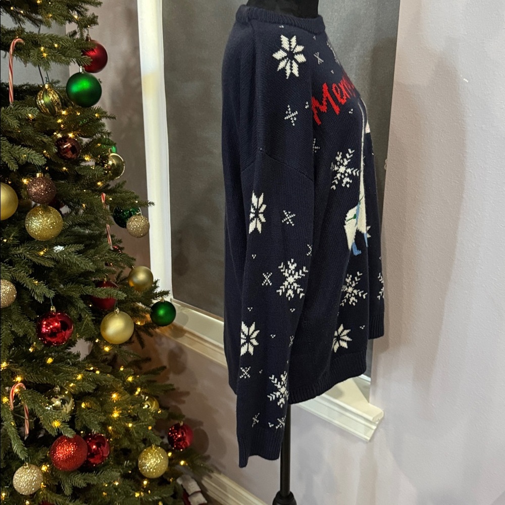 Brave Soul Festive Navy Sweater - Picture 4 of 4
